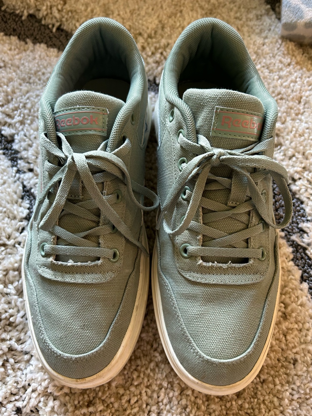 Reebok Women’s Low-Top Sneakers in Sage Green and White 8.5